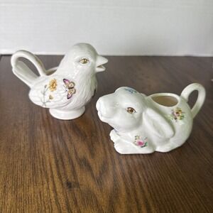 Grace's Teaware Porcelain Creamers Bunny & Bird Dainty For English Tea Time